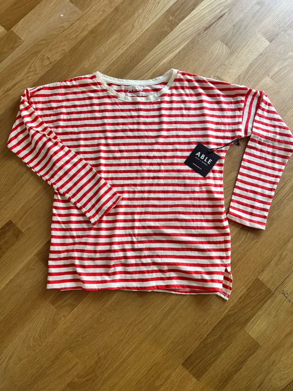 ABLE Red & White Stripe Long-Sleeve Top
